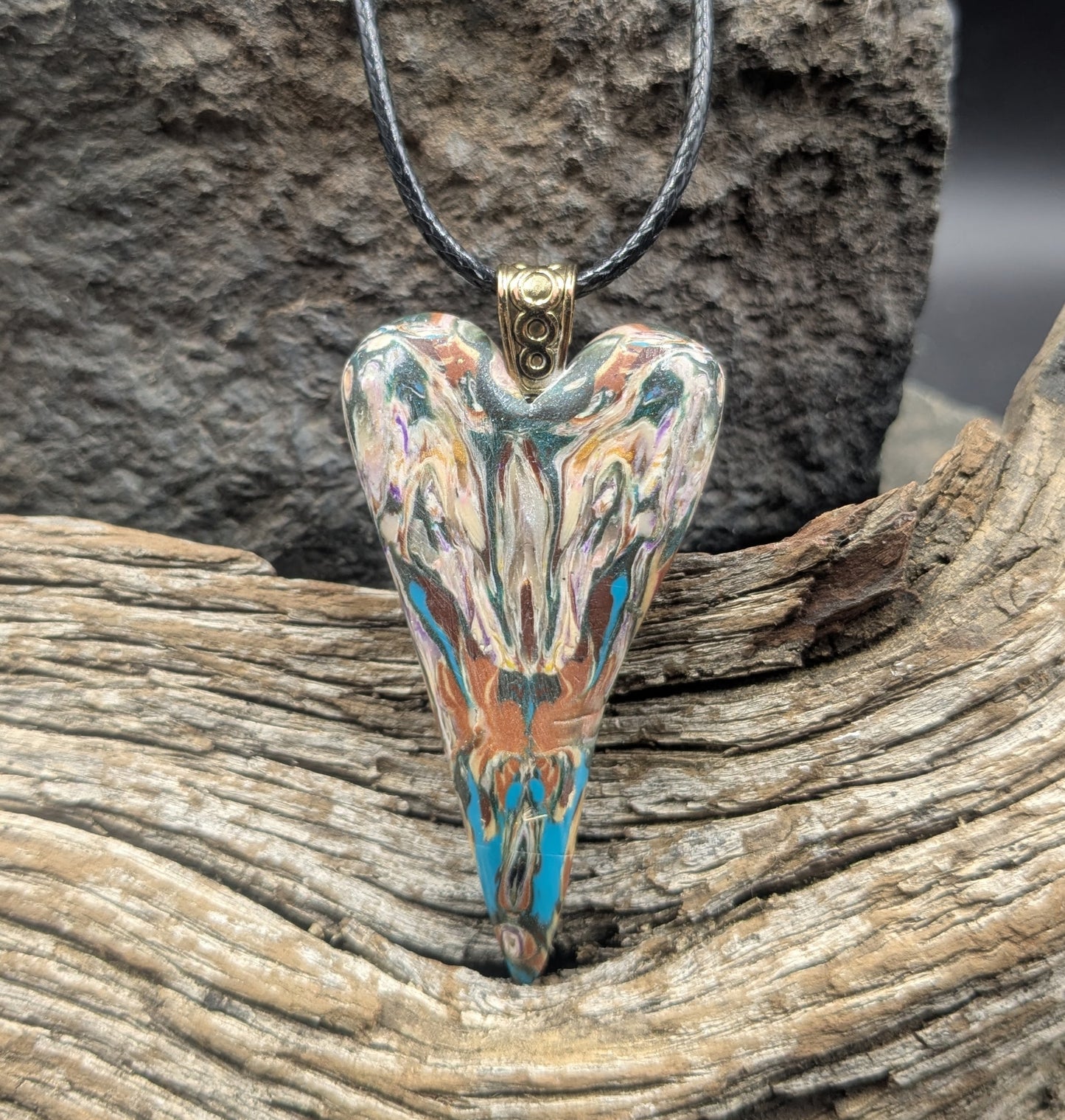 Polymer clay Heart Pendant